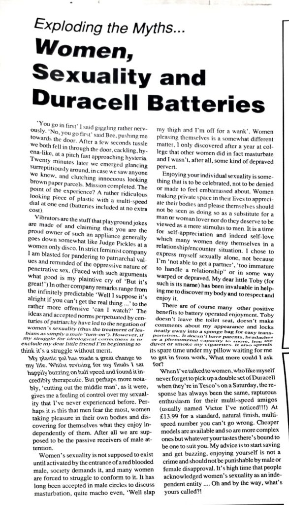 Women, sexuality and Duracell Batteries.